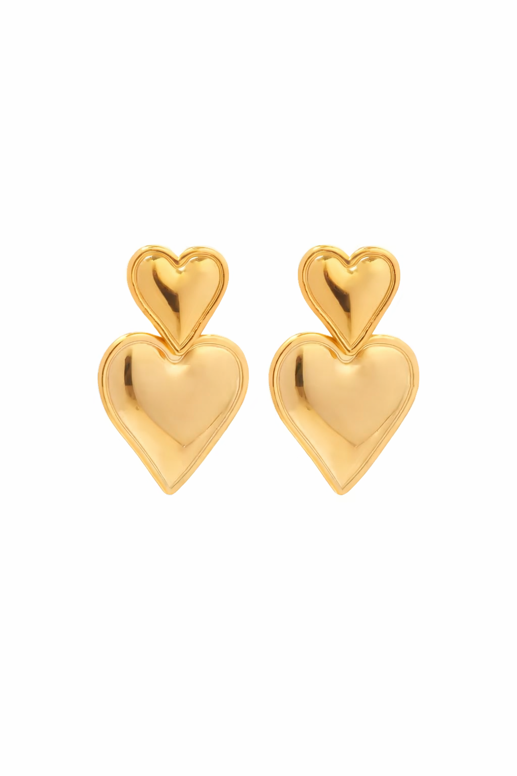 Aurea | Double Heart Drop Earrings