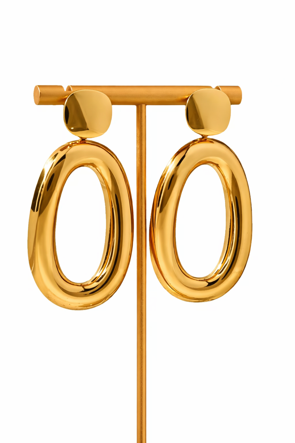 Aurea | Geometric Oval Drop Earrings